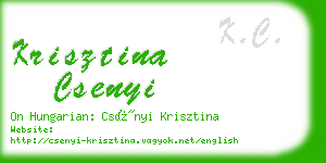 krisztina csenyi business card